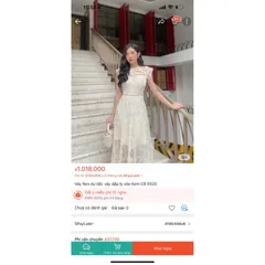 Váy Ren dự tiệc váy dập ly xòe Kem dáng dài Hàng người ta bán hơn 1 triệu, e bán chỉ 550k Hàng có sẵn giao ngay M