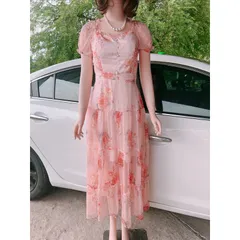 Đầm hoa có sẵn mút ngực dáng dài Giá 290k Hàng có sẵn giao ngay Chất liệu tơ 2 lớp nhẹ như mây Dây kéo phía sau