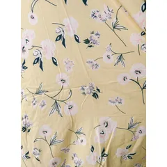Đầm Nữ  hoa hoạ tiết Tay Ngắn Dáng Xoè rộng Phong Cách Hàn Quốc Thời Trang  Màu vàng Giá 290k Hàng có sẵn giao ngay L