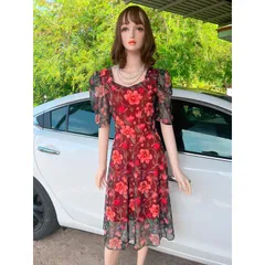 Đầm hoa kim tuyến siêu đẹp Giá 299k Hàng có sẵn giao ngay Chất liệu co giãn nhiều, hàng 2 lớp dày dặn