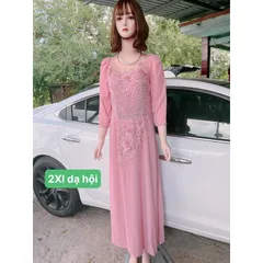 Đầm dạ hội màu hồng phấn siêu đẹp
