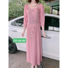 Đầm dạ hội màu hồng phấn siêu đẹp