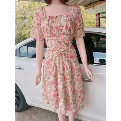 Đầm hoa hồng  2 lớp Mùa hè là mùa diện váy hoa nha các chị ơi, 1 iteam không bao giờ lo lỗi mốt Màu sắc trang nhã