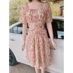 Đầm hoa hồng  2 lớp Mùa hè là mùa diện váy hoa nha các chị ơi, 1 iteam không bao giờ lo lỗi mốt Màu sắc trang nhã