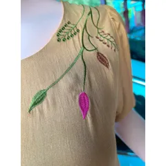 Đầm thêu tay linen sang trọng,  dáng suông che khuyết điểm vải linen thêu tay cao cấp phù hợp đi chơi, du lịch, dạo phố