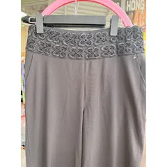 Quần Nữ Ống Rộng lưng có hoạ tiết đẹp Co Giãn 4 Chiều Phong Cách Thời Trang Siêu Đẹp Hình thật sản phẩm Giá 200k