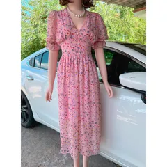 🍀 VÁY HOA NHÍ TAY BỒNG nhúng HAI LỚP 🌿 ☘️Hoạ tiết hoa nhí xinh xắn , mặc nền nã đài các lắm luôn .Tay bồng may