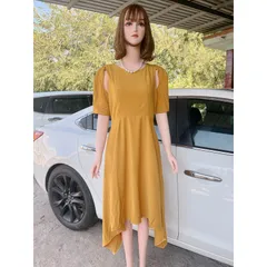 Đầm đuôi cá cách điệu màu vàng Giá 330k Hàng cao cấp sang trọng Hàng có sẵn giao ngay XL Dưới 70k