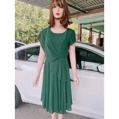 Đầm Xếp Ly Phong Cách Thời Trang Pháp  Giá 299k Hàng coa sẵn giao ngay Mày xanh Chất liệu 2 lớp Coa sẵn mút ngực