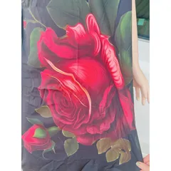 Đầm Tay Ngắn Cổ Tròn Dáng Rộng In Hoa 3D Xinh Xắn Cho Nữ, có dây buộc eo mặc được 2 kiểu Giá 290k Hàng có sẵn giao ngay