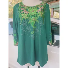 Áo Nữ Trung Niên Chất Thun Lạnh Hàng Quảng Châu Cao Cấp Free Size 53-68Kg Giá 190k Hàng có sẵn giao ngay Màu xanh lá