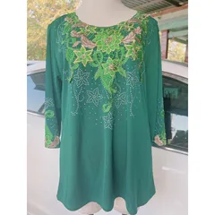 Áo Nữ Trung Niên Chất Thun Lạnh Hàng Quảng Châu Cao Cấp Free Size 53-68Kg Giá 190k Hàng có sẵn giao ngay Màu xanh lá