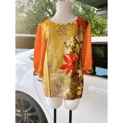 Áo Lụa Hoa Nữ Trung Niên Chất Mềm Mát Form Suông Giấu Bụng Giá 190k Hàng có sẵn giao ngay 2XL có đủ size