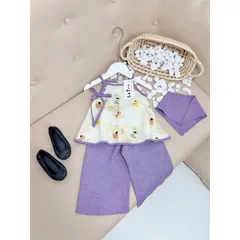 Set tím cho bé từ 17-19kg gồm áo + quần dài lụa Giá 150k Hàng có sẵn giao ngay Hàng đường may đẹp, kỹ, đúng mô tả.