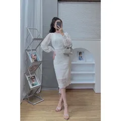 Đầm Thiết Kế  Chất Liệu Vải Ren Cao Cấp - Váy Ren Kem Thiết Kế Thanh Lịch Trẻ Trung Giá 380k Hàng có sẵn giao ngay