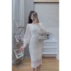 Đầm Thiết Kế  Chất Liệu Vải Ren Cao Cấp - Váy Ren Kem Thiết Kế Thanh Lịch Trẻ Trung Giá 380k Hàng có sẵn giao ngay