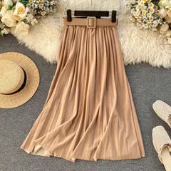 Chân Váy xếp Ly Kèm Dây nịt qc cao cấp, Chân váy xếp ly, Chân váy dài Giá 190k Hàng có sẵn giao ngay L
