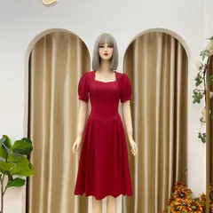 Đầm dự tiệc cổ kiểu form dáng xoè xếp ly 2 bên chất lụa phù hợp đi chơi dạo phố cafe sang chảnh  Giá 290k  ngay M