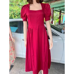 Đầm dự tiệc cổ kiểu form dáng xoè xếp ly 2 bên chất lụa phù hợp đi chơi dạo phố cafe sang chảnh  Giá 290k  ngay M