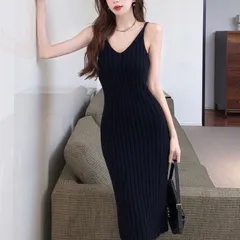 Bộ Đầm Hai Dây Dệt Kim Dáng Ôm Thời Trang Quyến Rũ Cho Nữ ( gồm áo khoác + đầm 2 dây ôm, mua 1 được 2)