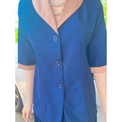 Set đầm thiết kế vest sang chảnh Giá 320k/ cả set Chất liệu tuyết mưa cao cấp Màu xanh navy Chân váy dập ly phía eo