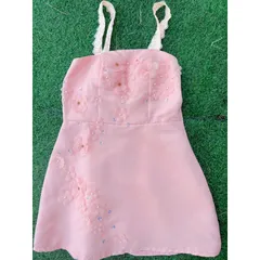 Đầm   nữ thiết kế 2 dây  đính hoa chất tapta dễ thương đầmdự tiệc đi chơi dạo phố Eo dươi 72 mặc đẹp Giá 360k