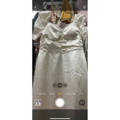 Đầm xoè cổ U đính ngọc  trước ngực tay phồng nhúng cột nơ tiểu thư Giá 290k Màu trắng  Chất liệu lụa 2 lớp xịn