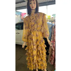 3 màu Váy voan maxi công chúa cổ tàu nhiều tầng dáng dài ảnh thật Giá 370k Hàng coa sẵn giao ngay Hang Quảng Châu