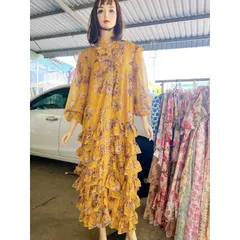 3 màu Váy voan maxi công chúa cổ tàu nhiều tầng dáng dài ảnh thật Giá 370k Hàng coa sẵn giao ngay Hang Quảng Châu