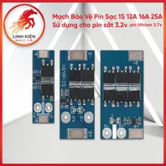 Bảng Mạch Bảo Vệ Pin Sạc 1S 12A 16A 25A – Dành Cho Pin 3.2V/3.7V, Tự Ngắt Khi Đầy, An Toàn, BMS Mini (03)