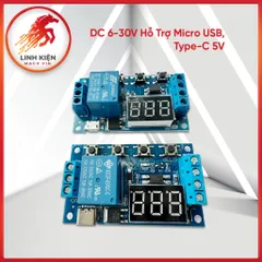Dc 6-30V Hỗ Trợ Micro USB 5V Màn Hình LED Tự Động Hóa Chu Kỳ Trễ Hẹn Giờ, Điều Khiển Tắt Công Tắc (09)