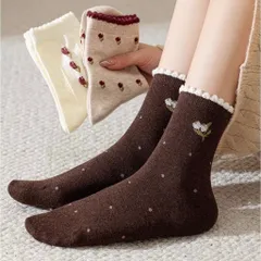 TVNCC01 - Tất vớ nữ cao cổ cotton thoáng khí hoạ tiết hoa baby dễ phối, vintage