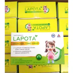 Siro bổ phế giảm ho Lapota Chanh Đào Mật Ong giảm ho, làm ấm họng, giảm viem họng, giảm đờm, hếtt khò khò in