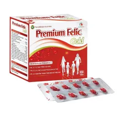 viên uống Premium felic gold bổ sung sắt và acid folic, giảm thiếu máu do thiếu sắt, hỗ trợ quá trình tạo máu min tui