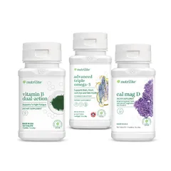 Bộ Dinh Dưỡng Hỗ Trợ Chăm Sóc Người Lớn Tuổi (TP BVSK nutrilite™ vitamin B dual-action, TP BVSK Nutrilite Cal Mag D, TP BVSK Nutrilite™ Advanced Triple Omega-3) Mã hàng hóa: 304044