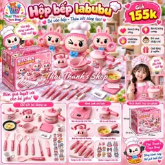 Hộp Bếp Nấu Ăn Cao Cấp Labubu Hồng - Đồ chơi nhựa cho trẻ em