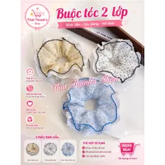 Buộc tóc 2 lớp, vải mềm mịn, dễ giặt, nhanh khô