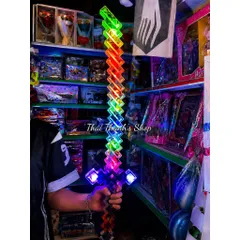 Kiếm Đồ Chơi Minecraft Ziczac 60cm Đèn LED Phát Sáng Hiệu Ứng Âm Thanh Chiến Đấu