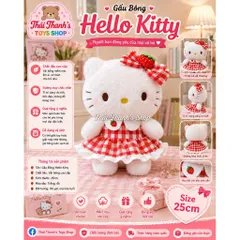 Gấu bông Hello Kitty 25cm - Chất liệu cao cấp, an toàn cho trẻ em - Đồ chơi