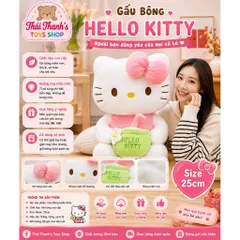 Gấu bông Hello Kitty 25cm - Chất liệu cao cấp, an toàn cho trẻ em - Đồ chơi