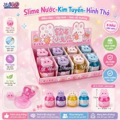 Slime-slam nước trong suốt có màu-hộp hình thỏ
