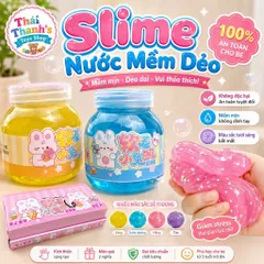 Slime-slam nước trong suốt có màu-hộp hình thỏ