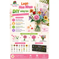 Bộ lắp ráp hoa nhựa-Đồ chơi DIY lắp ráp sáng tạo