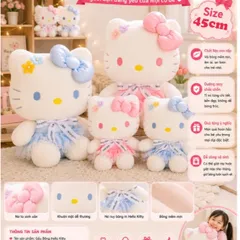 Gấu bông Hello Kitty, size 45cm, chất liệu cao cấp, an toàn cho trẻ nhỏ, quà tặng ý nghĩa