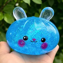 Squishy Bánh Bao Tai thỏ trân châu kim tuyến 11cm