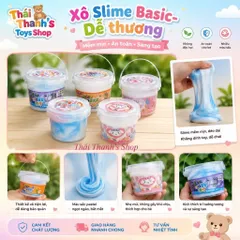 Slime-Slam basic hình xô trà sữa, xô rau câu