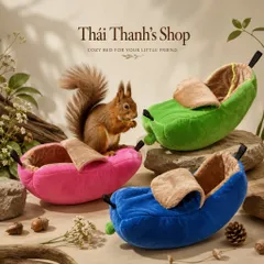 Túi ngủ Sóc Bông, Sóc Đất, Sóc Hoàng Đế - Giường ngủ cho thú cưng với thiết kế hình quả chuối