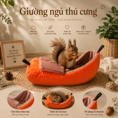 Túi ngủ Sóc Bông, Sóc Đất, Sóc Hoàng Đế - Giường ngủ cho thú cưng với thiết kế hình quả chuối