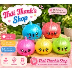 Squishy đồ chơi nhựa bánh bao có tai Có Đèn size trung-đồ chơi giảm stress