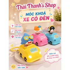Móc Khóa Xe Có Đèn LED Siêu Sáng Móc Khóa Tiện Lợi Chất Liệu An Toàn Nhấn Nút Để Xe Phát Sáng Và Chạy Vui Nhộn